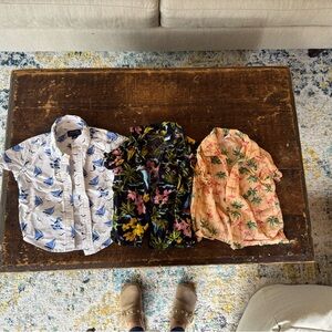 Old Navy and POLO Kids Tropical Print Button Down Shirts - Set of 3